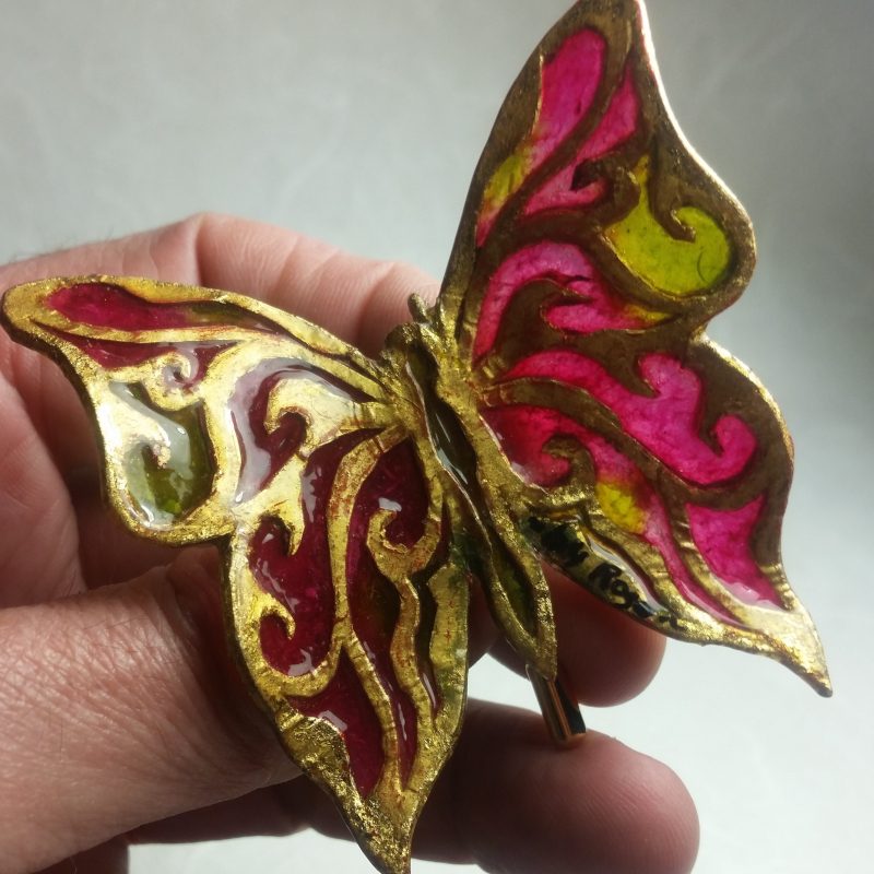 Broche en Patrail Artisanat d'Art Franais.