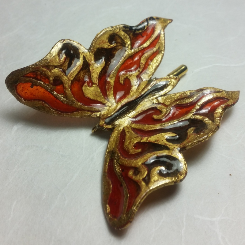 Broche en Patrail Artisanat d'Art Franais.