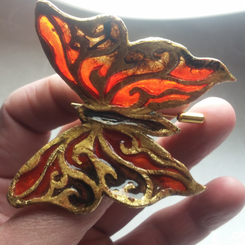 Broche en Patrail Artisanat d'Art Franais.