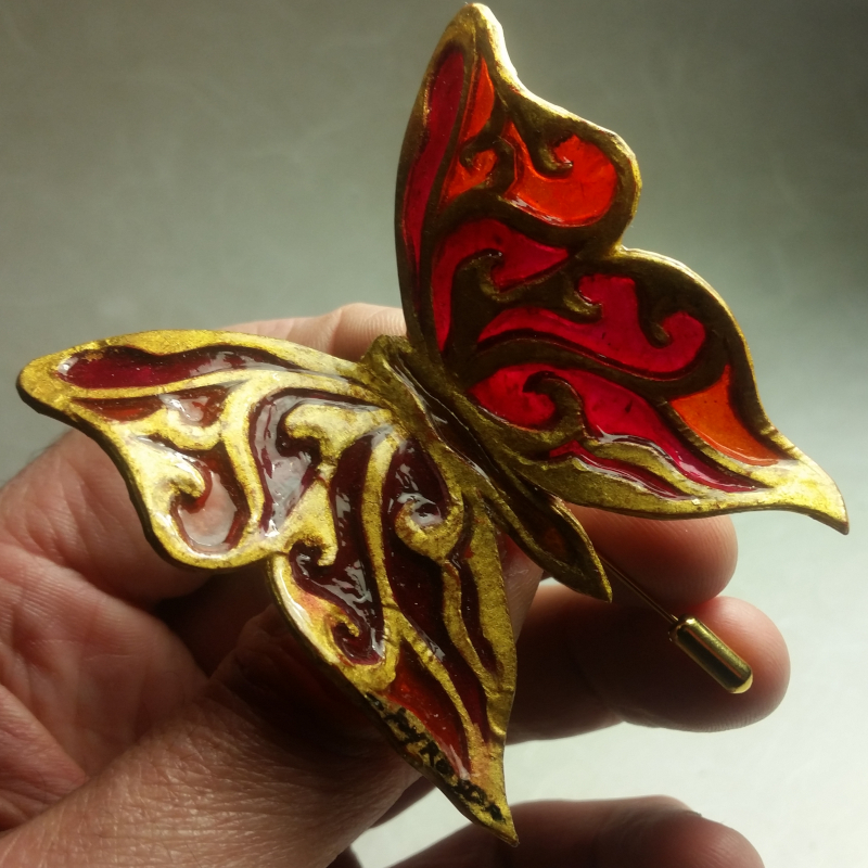 Broche en Patrail Artisanat d'Art Franais.