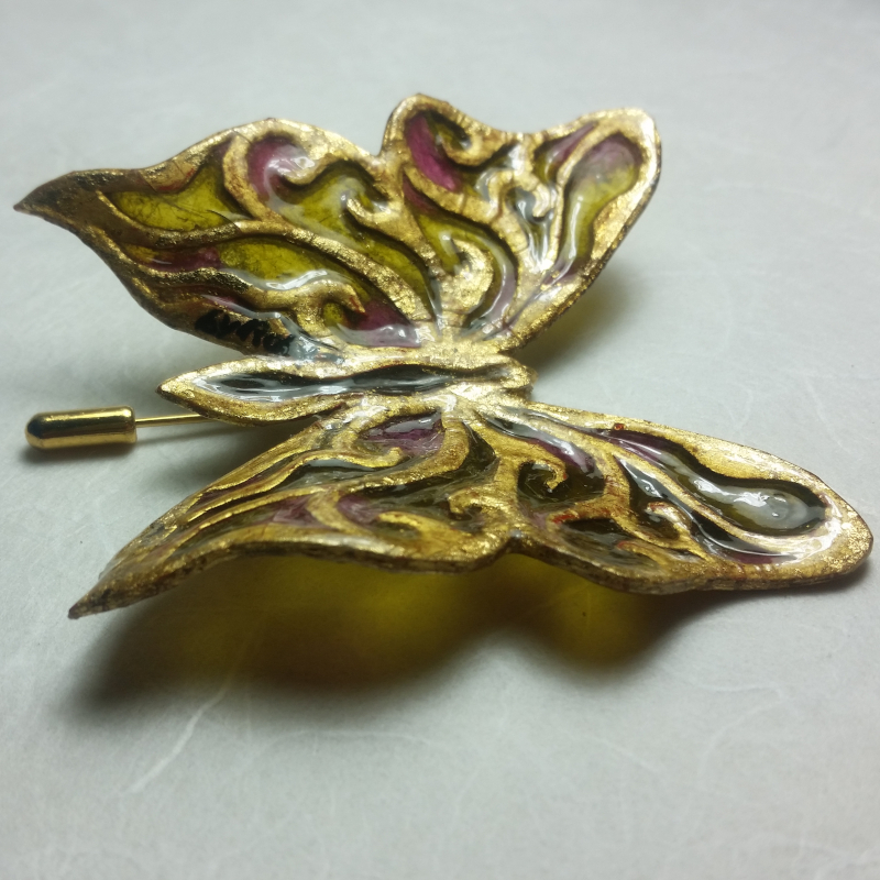 Broche en Patrail Artisanat d'Art Franais.