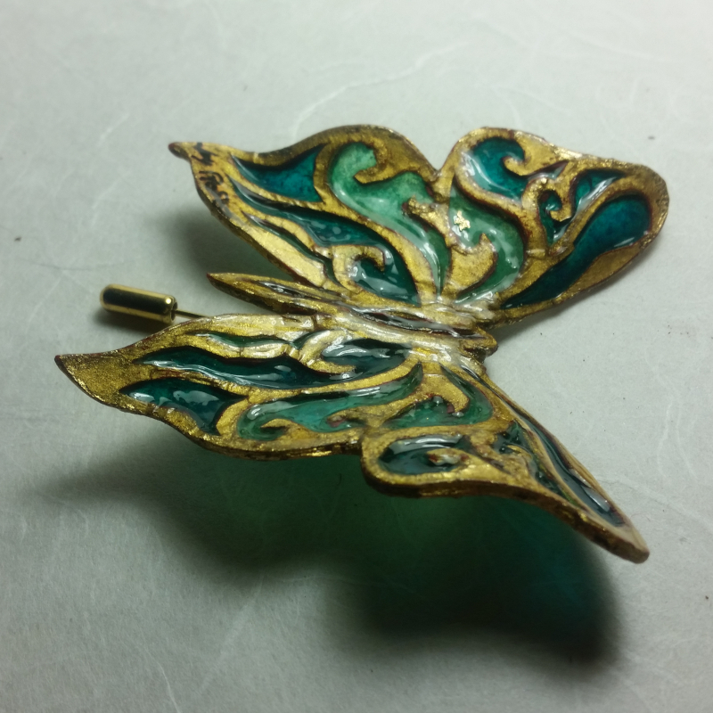 Broche en Patrail Artisanat d'Art Franais.