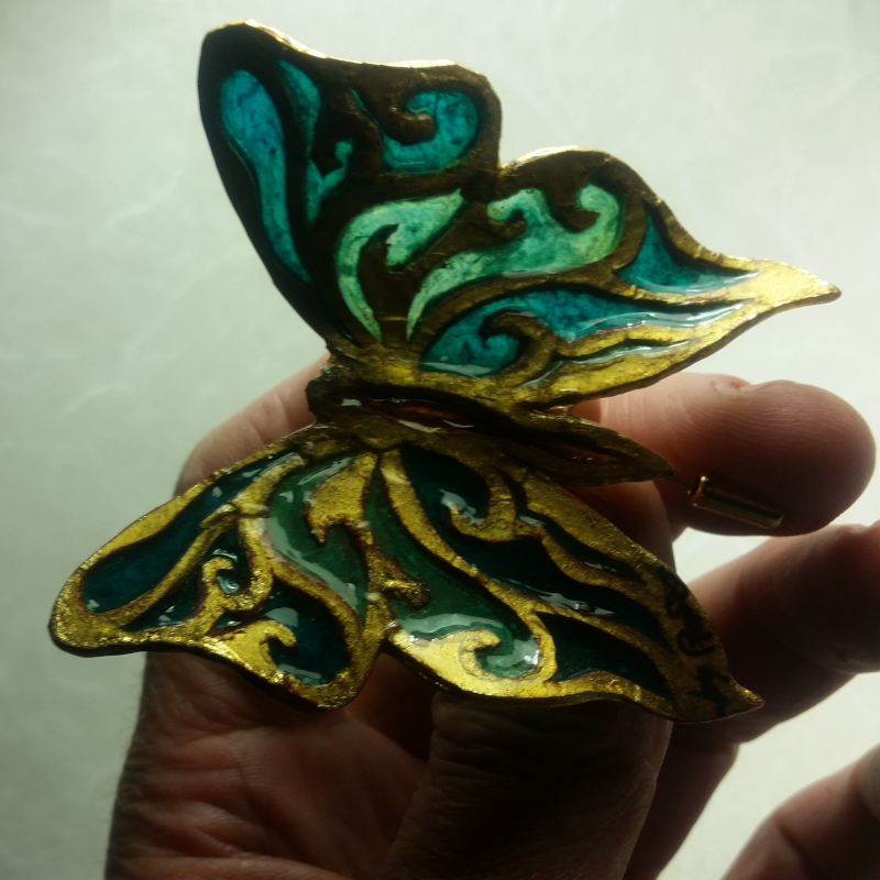 Broche en Patrail Artisanat d'Art Franais.