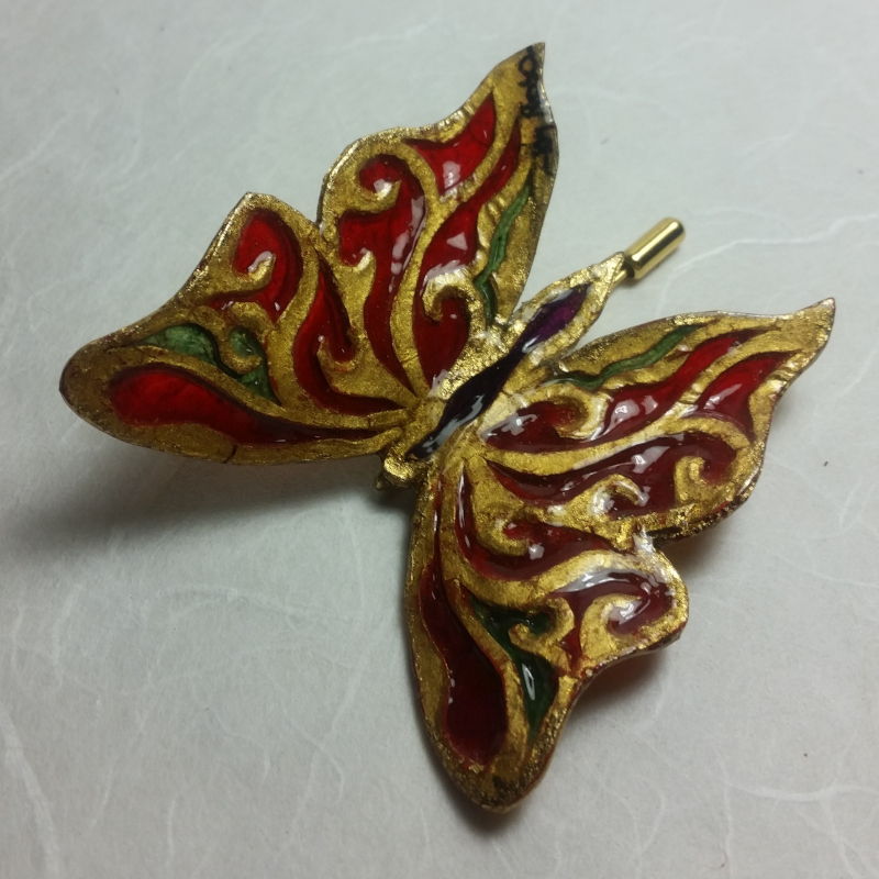 Broche en Patrail Artisanat d'Art Franais.