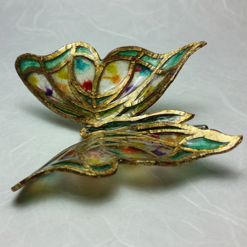 Broche en Patrail Artisanat d'Art Franais.