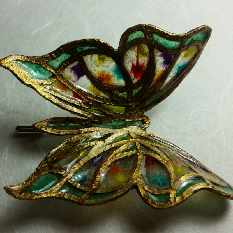 Broche en Patrail Artisanat d'Art Franais.