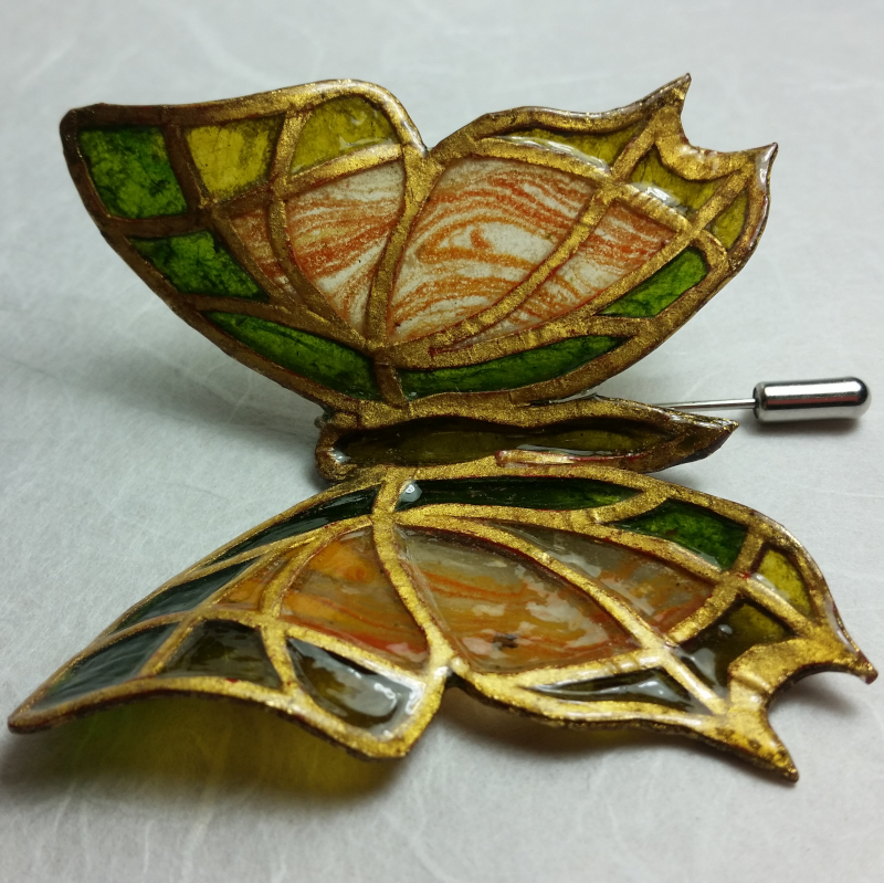 Broche en Patrail Artisanat d'Art Franais.