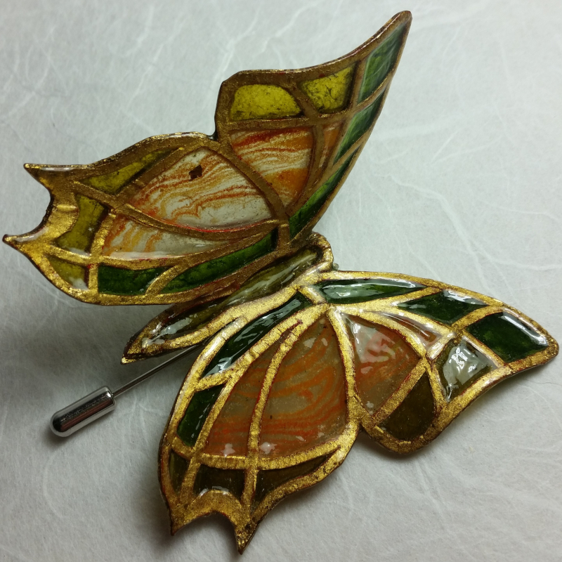 Broche en Patrail Artisanat d'Art Franais.