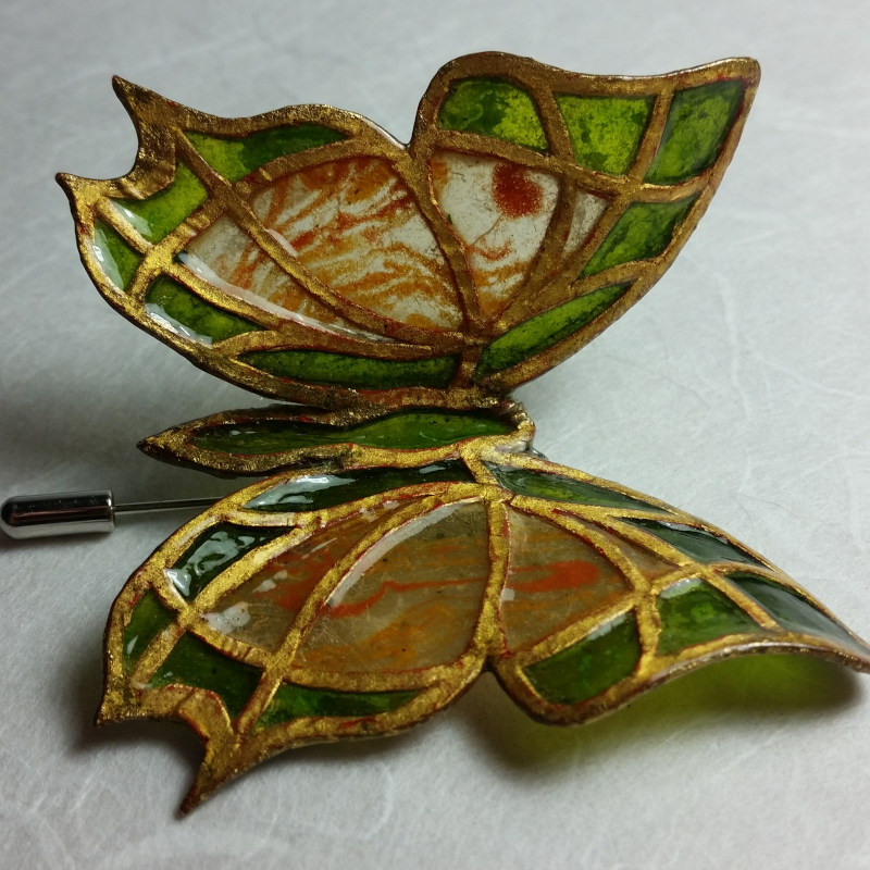 Broche en Patrail Artisanat d'Art Franais.